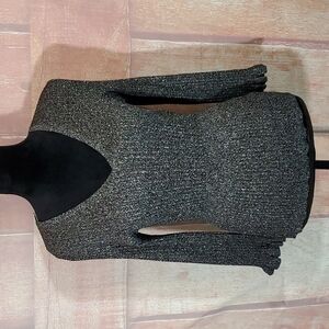 Melissa Paige Black and Sliver Shimmer Sweater NWT